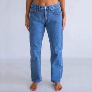 Vtg Rare STUDENT Levi’s 550 Relaxed Rigid Cotton Baggy Snatched Waist 26 27 Sexy